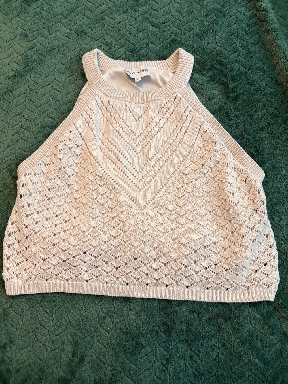 Freshman 1996 Pointelle Knit Cropped Top Lined XL
